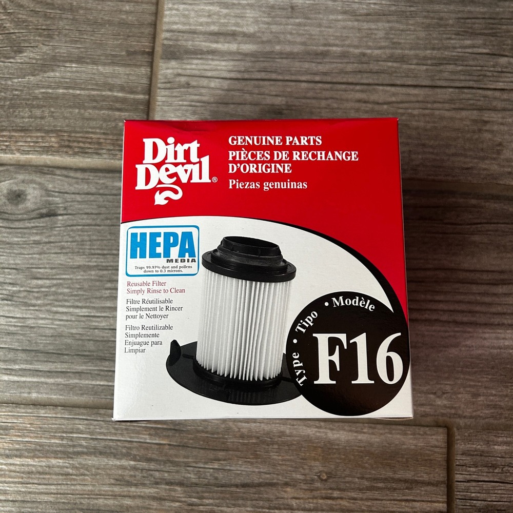 Dirt Devil F16 Filter,‎ Genuine Parts, HEPA Media, Reusable Filter